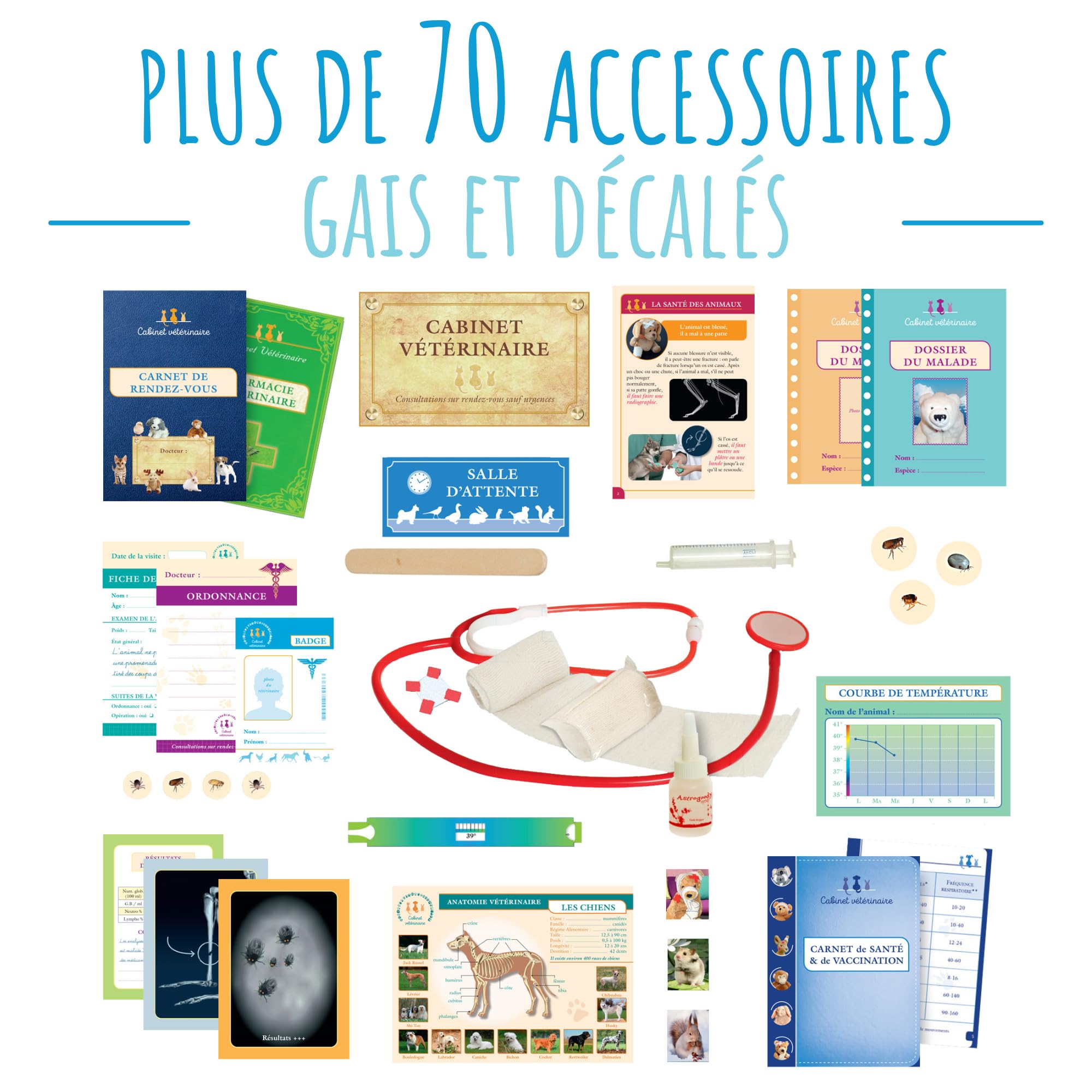 Coffret Si J’étais Vétérinaire - Jeu Éducatif 6 à 10 Ans - 70+ Accessoires - Jouet Cadeau Enfant Fille Garçon - Fabriqué en France