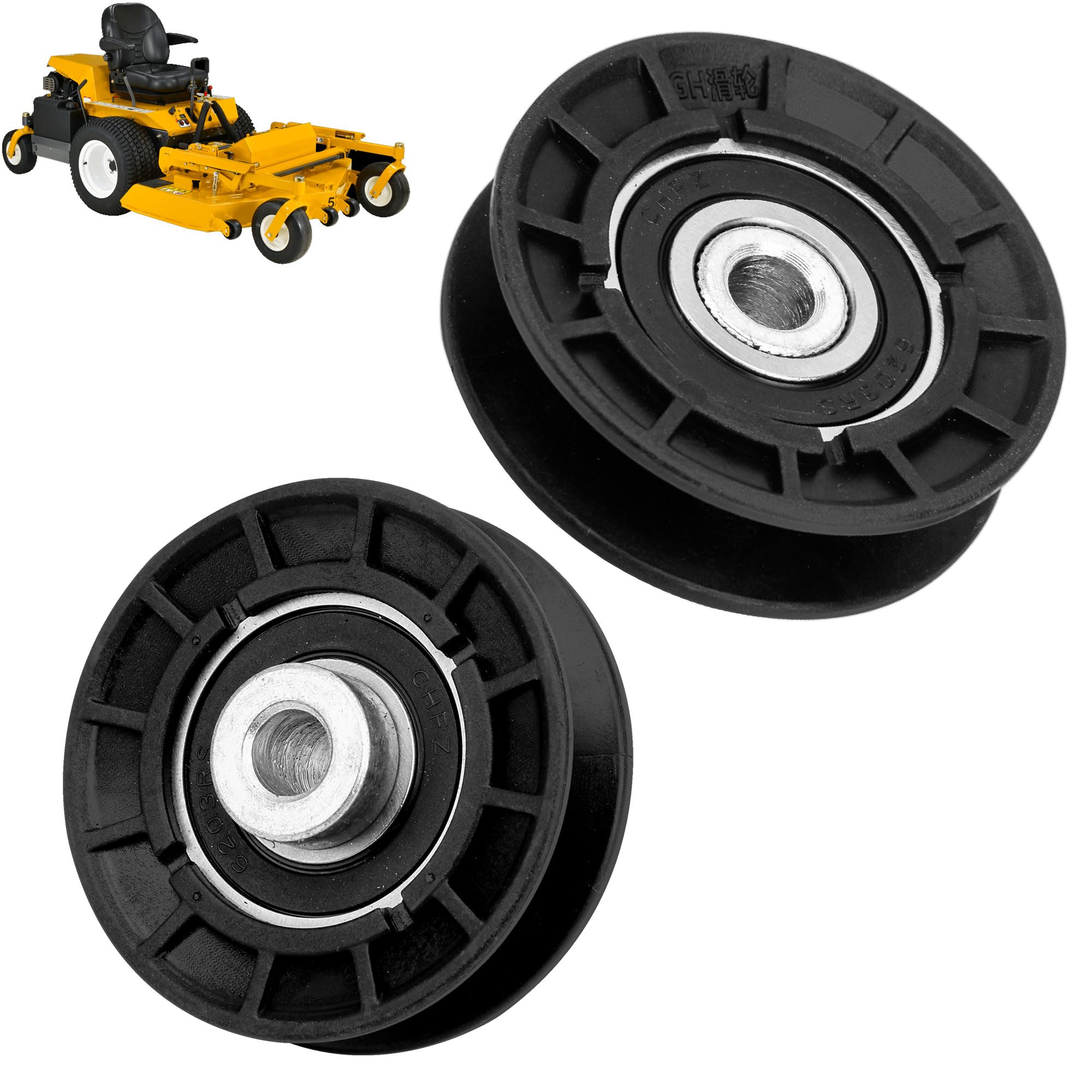 Paquete de 2 poleas tensoras 393312 V para cortacésped de giro cero modelo 718, 720, 721D, 725, 725K y 928D, sustituye a 165626, 532165626, 280-378, 78-045