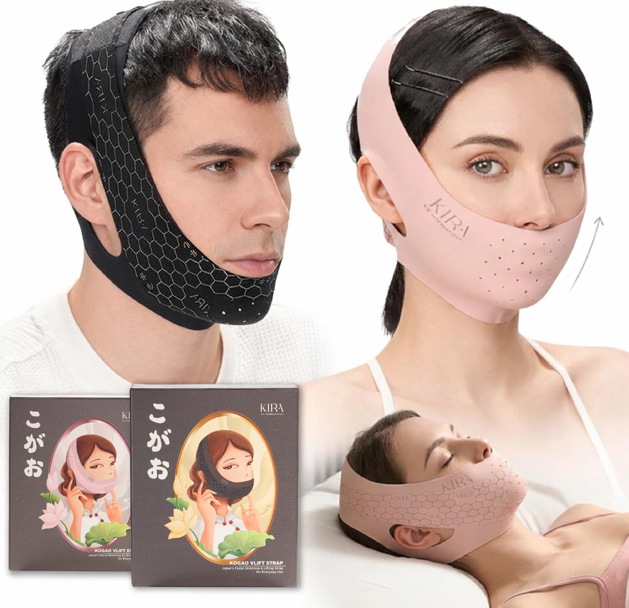 Photo 1 of Premium Chin Strap for Sleeping & Anti Snoring, CPAP Chin Strap to Keep Mouth Closed, Jawline Shaper & Double Chin Reducer, Tape-Free Alternative to Mouth Tape for Sleeping (Adjustable, Breathable)