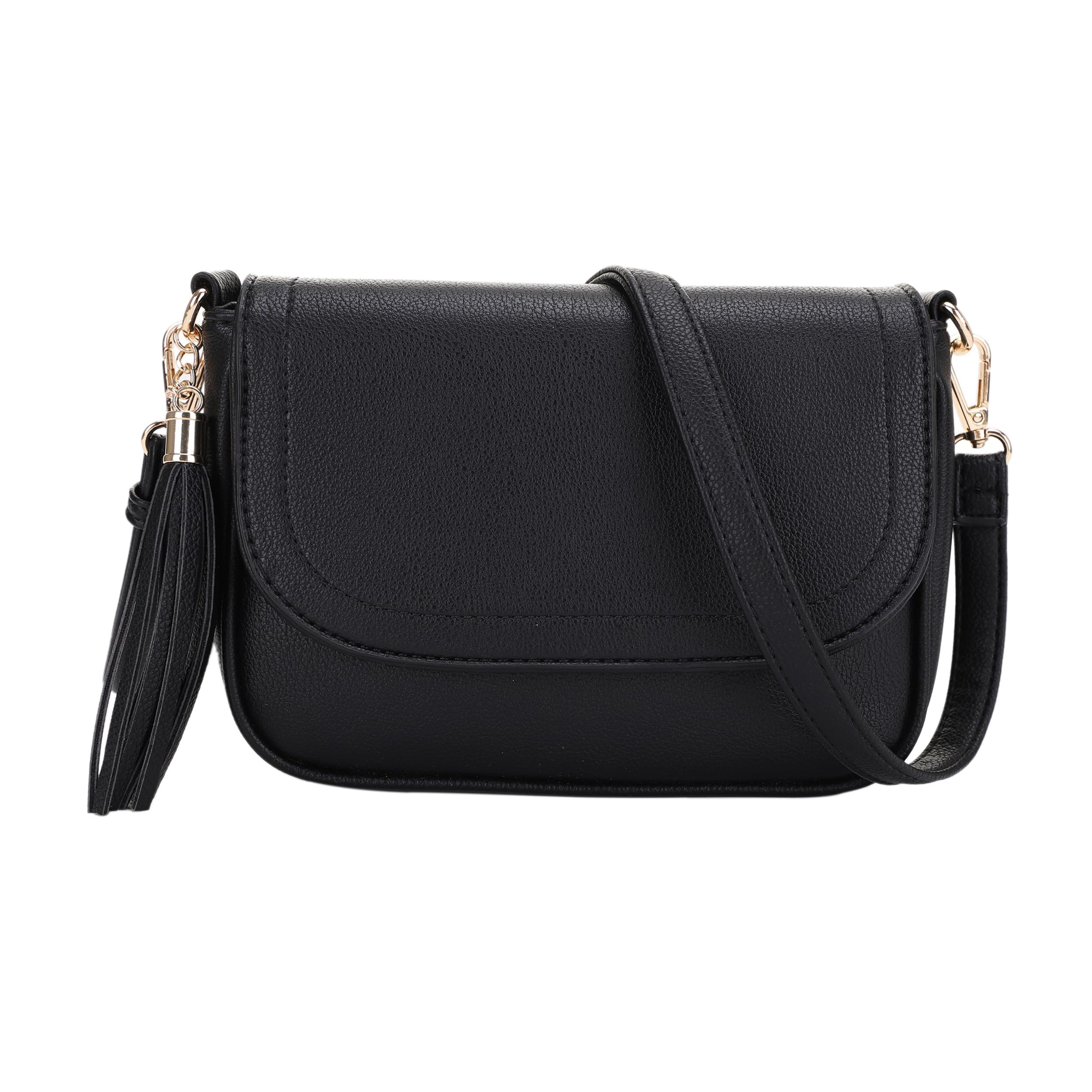 Small Crossbody Bags for Women Trendy Flap Saddle Purses with Tassel Vegan leather Shoulder bag
