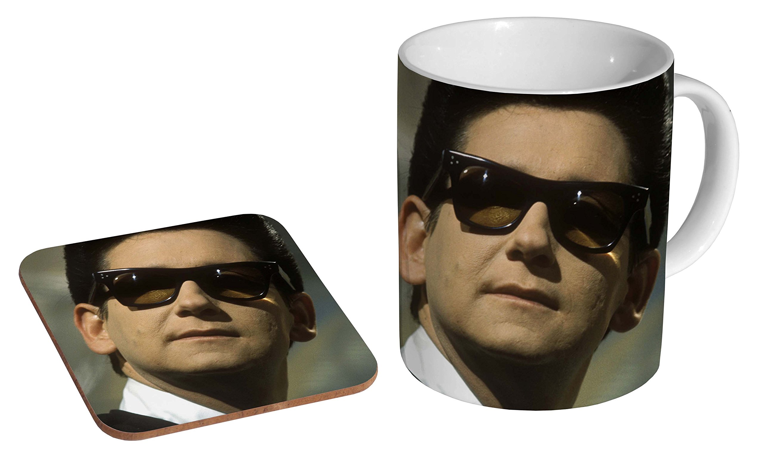 Mugmart White Roy Orbison Ceramic Coffee Mug + Coaster Gift Set …