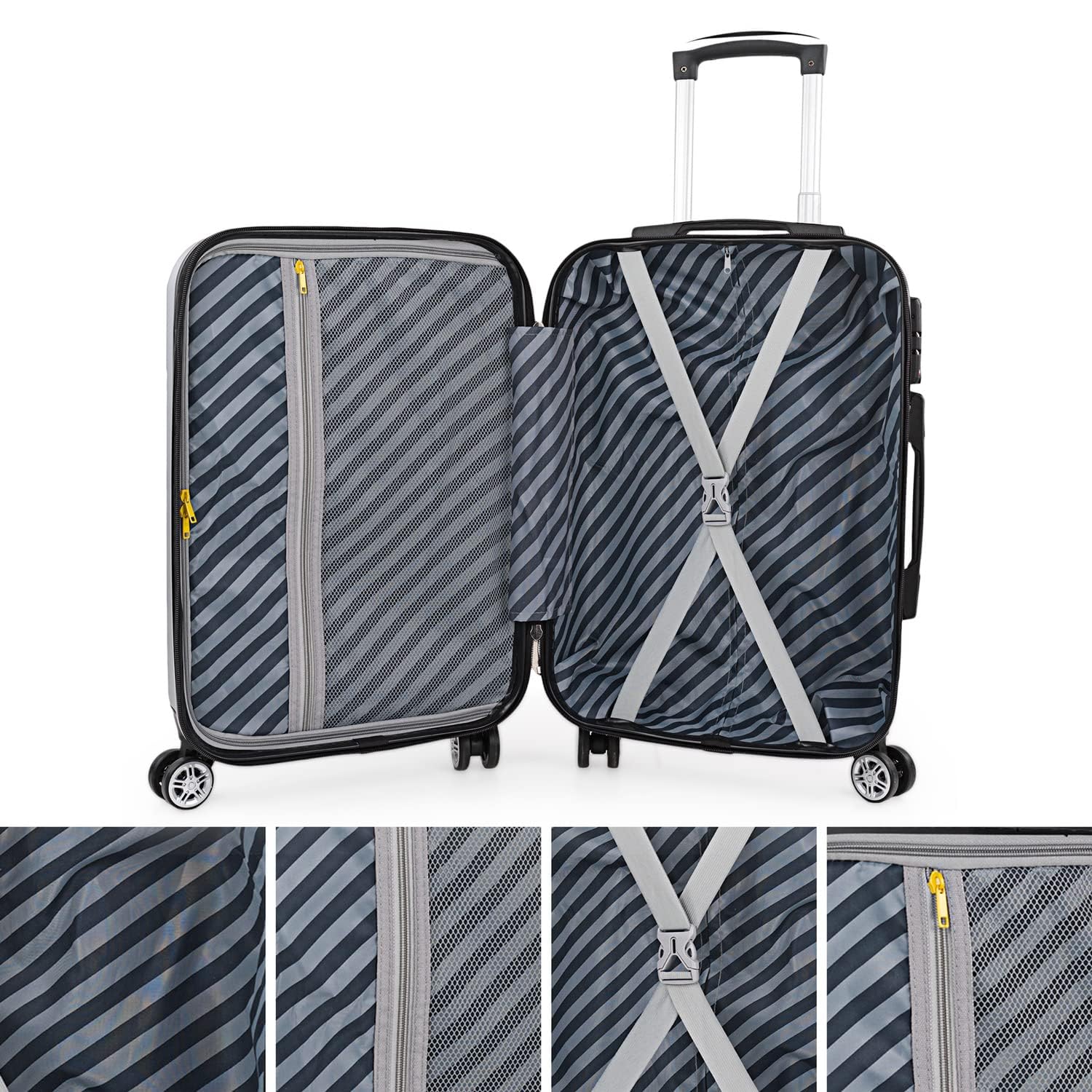 ITACA - Maletas Grandes De Viaje Rígidas Ligeras con 4 Doble Rueda 360° Candado de Combinacion TSA Maleta Grande 23 Kilos Alta Resistencia Maleta XL Duradera, Plata