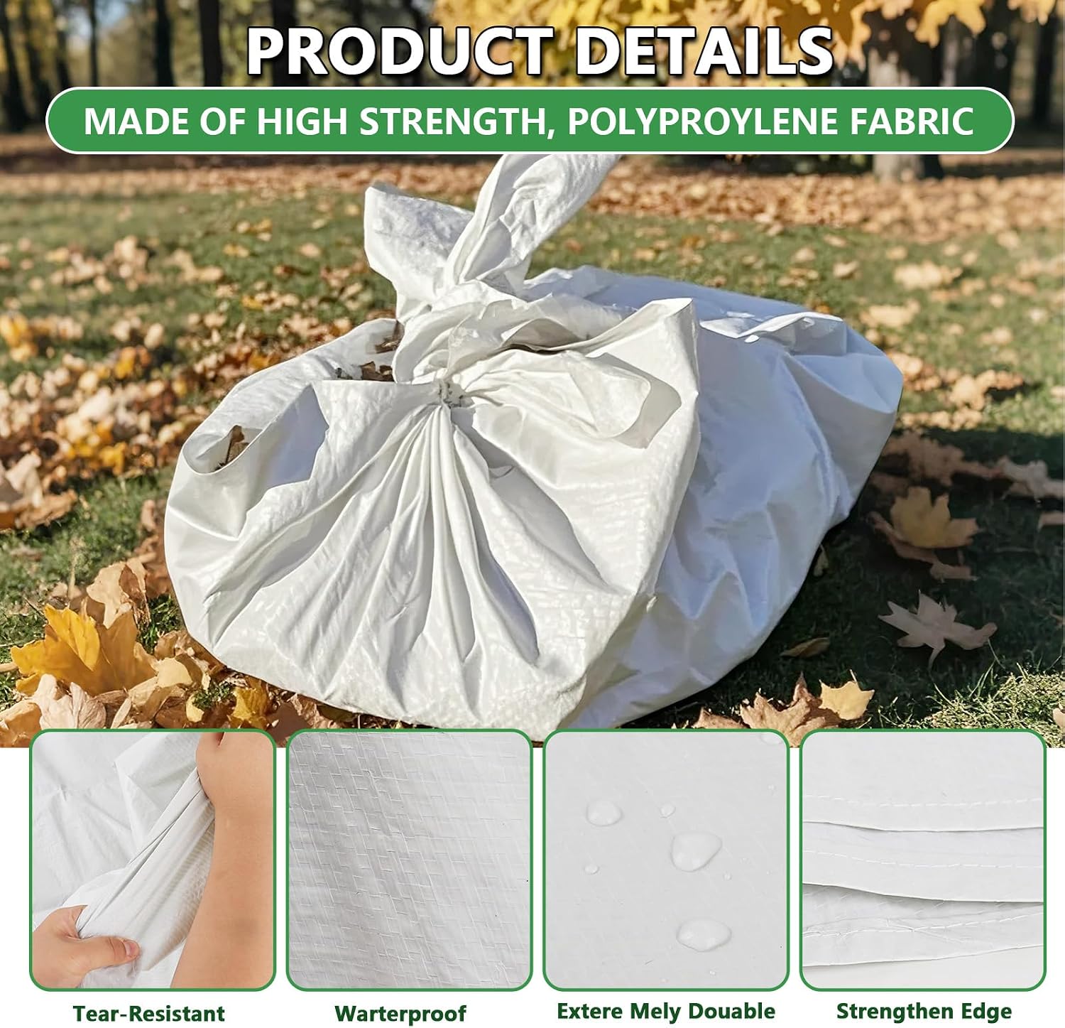 Plastic Poly Sheets - Multi Purpose Waterproof Outdoor Poly Tarp Cover for Leaf, Camping, Lawn Debris, Landscape Pruning, Yard Leaf Hauler