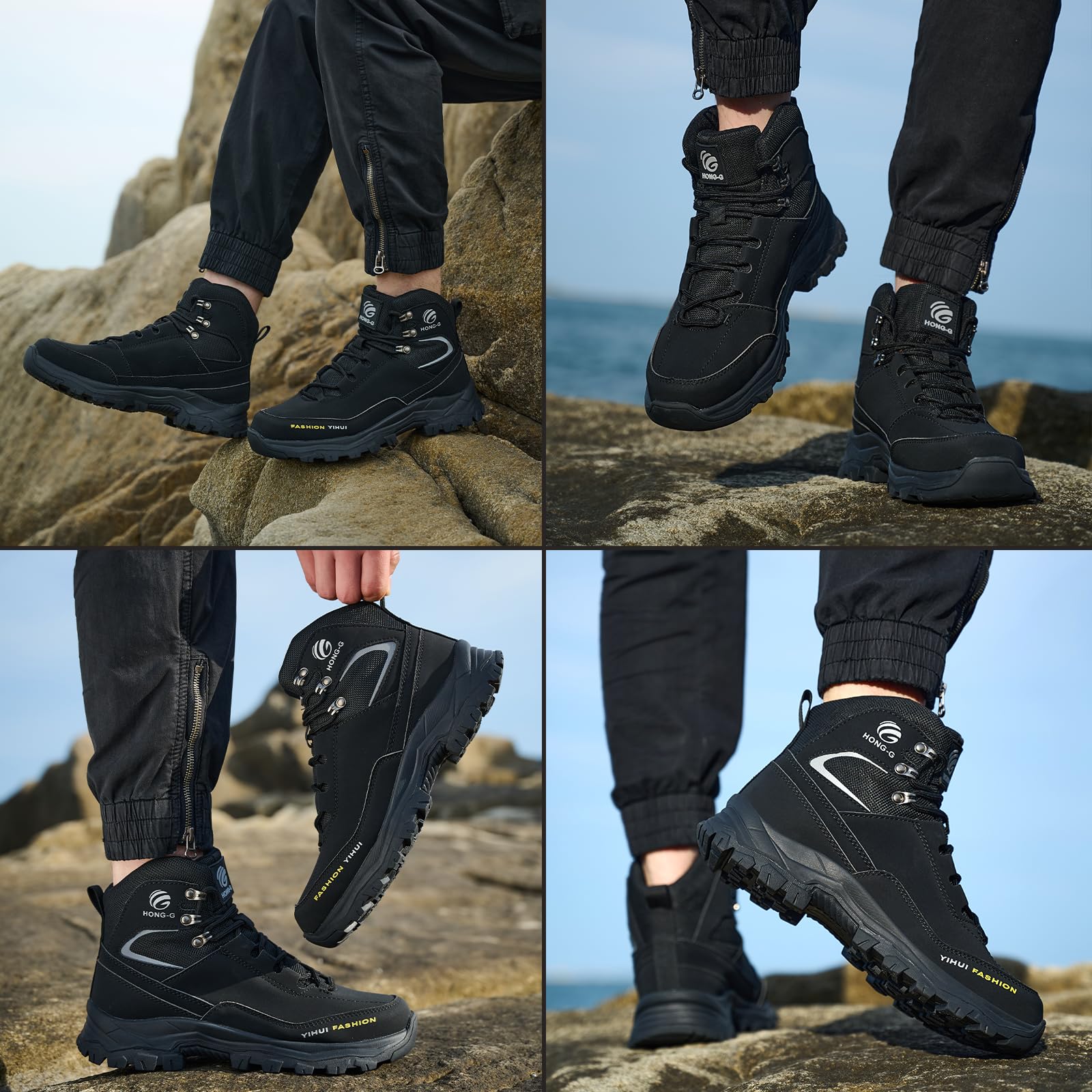 Botas de Seguridad para Hombre Mujer Ligeras Zapatos de Seguridad con Punta de Acero Botas de Trabajo Antideslizante Calzado Industrial Caña