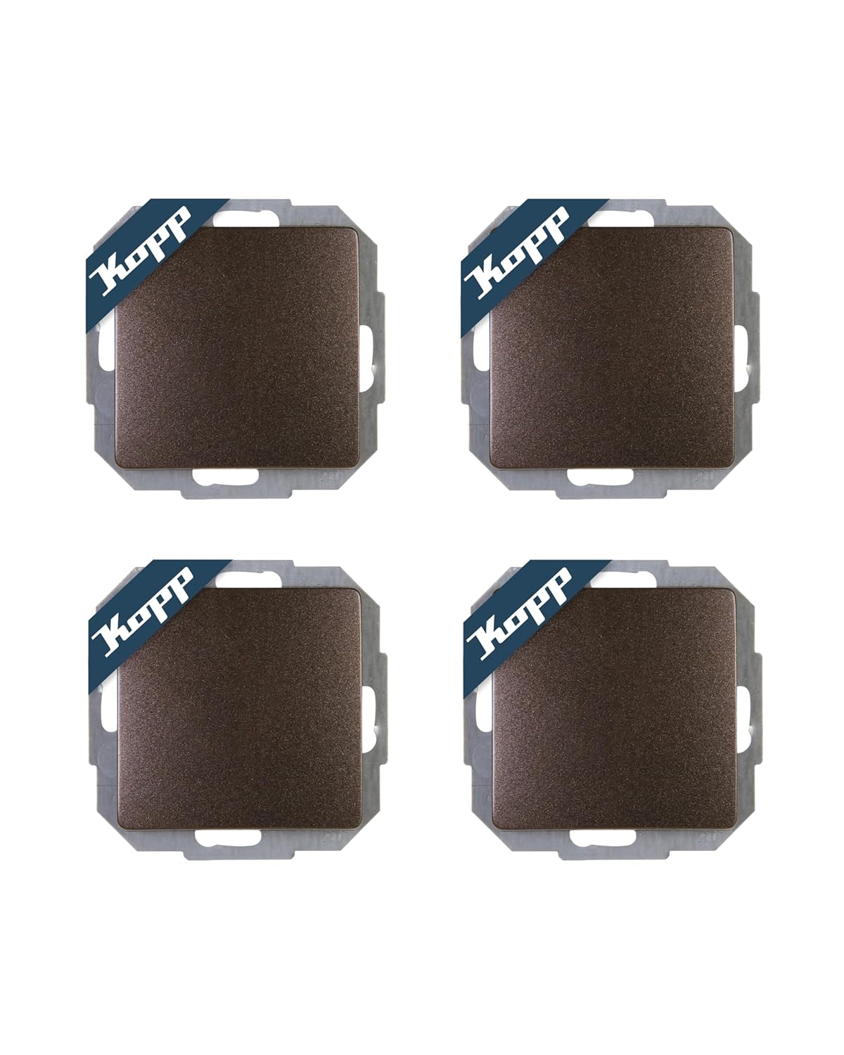 Kopp (Paris economy pack: 4 universal switches (on and off), 652626010, Rosewood Brown, Pack of 4