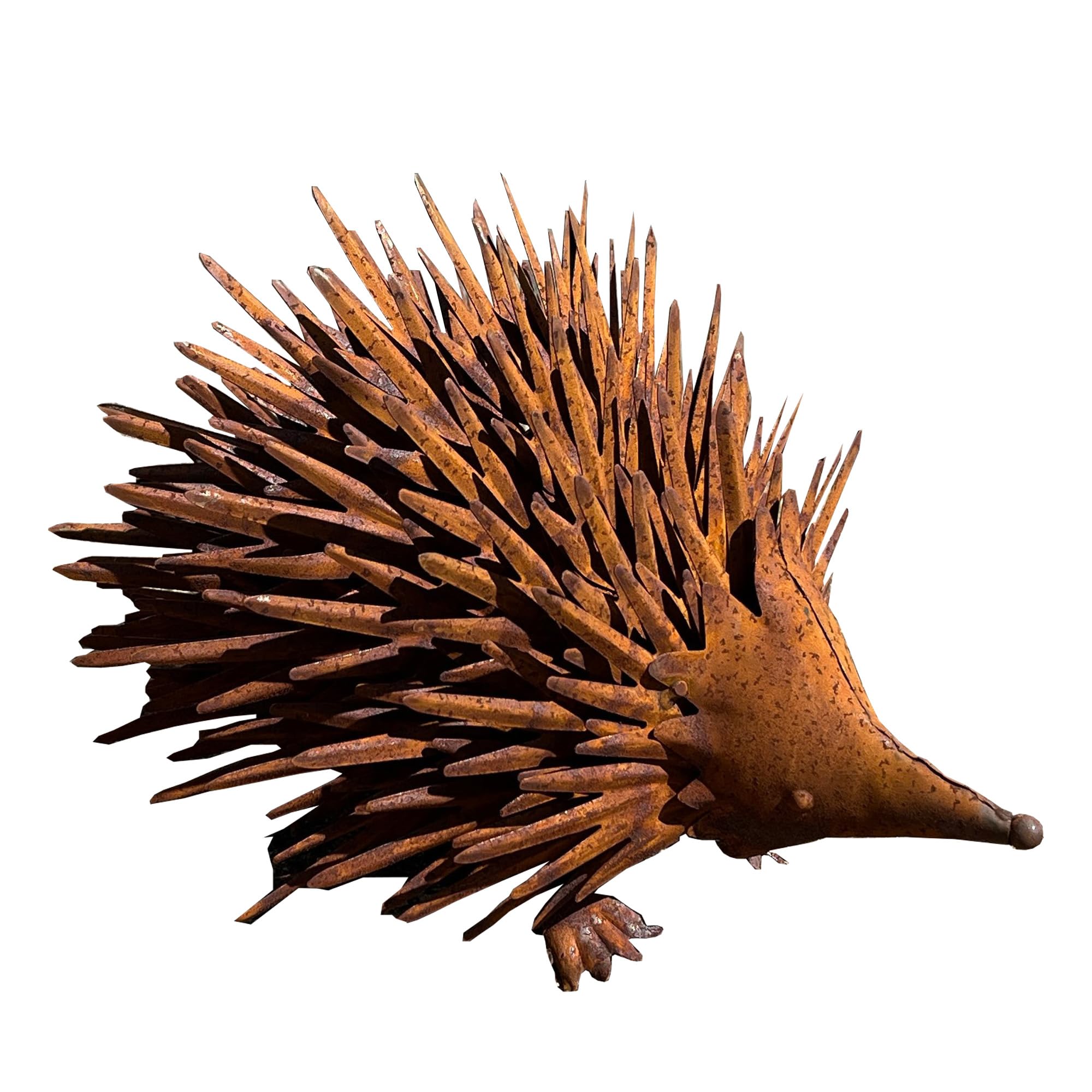 Alfie Francis 29cm (L) x 18cm (H) Rusty Hedgehog Garden Ornament/Statue Outdoor Metal Animal Sculpture Figurine