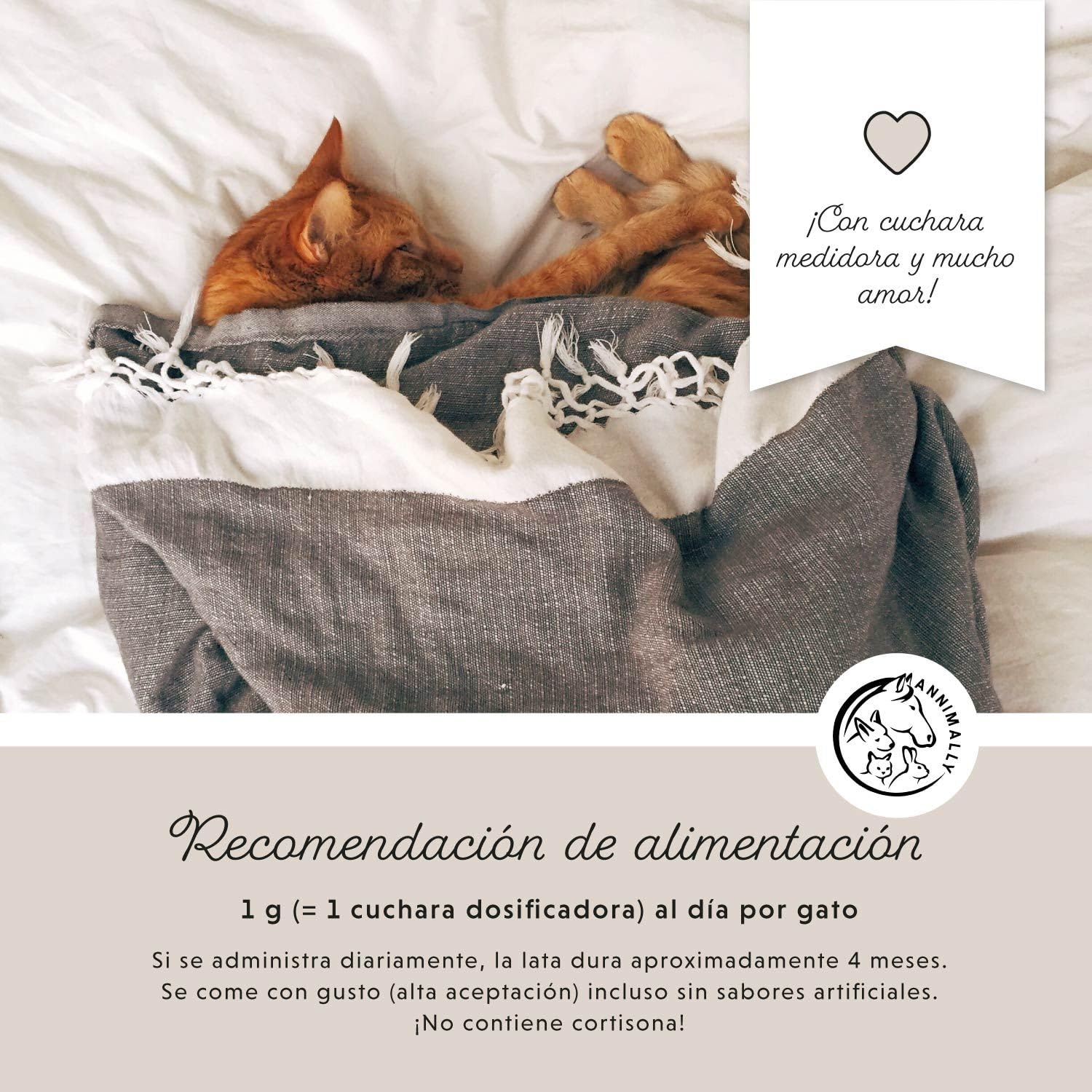 Annimally Polvo Articular Gatos | 120g para 4 Meses - La Alternativa a Las tabletas para articulaciones. Polvo articulaciones saludables con mejillón de Labios Verdes, MSM, Garra del Diablo