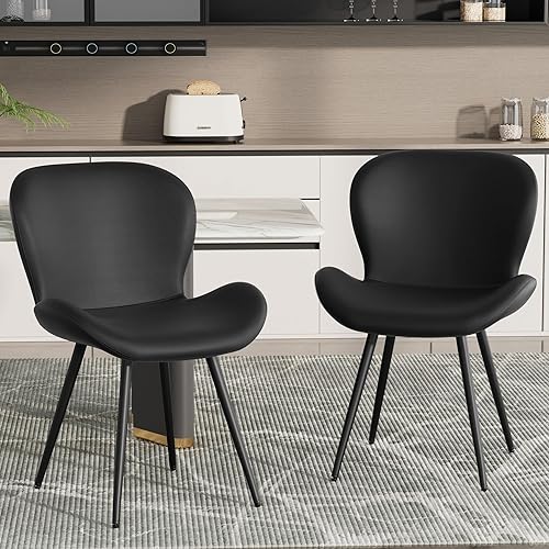 Miniatura 11 de Nalupatio Juego de 6 sillas de comedor, modernas sillas de comedor con respaldo cómodo, sillas de cocina tapizadas gruesas, 19 pulgadas de altura