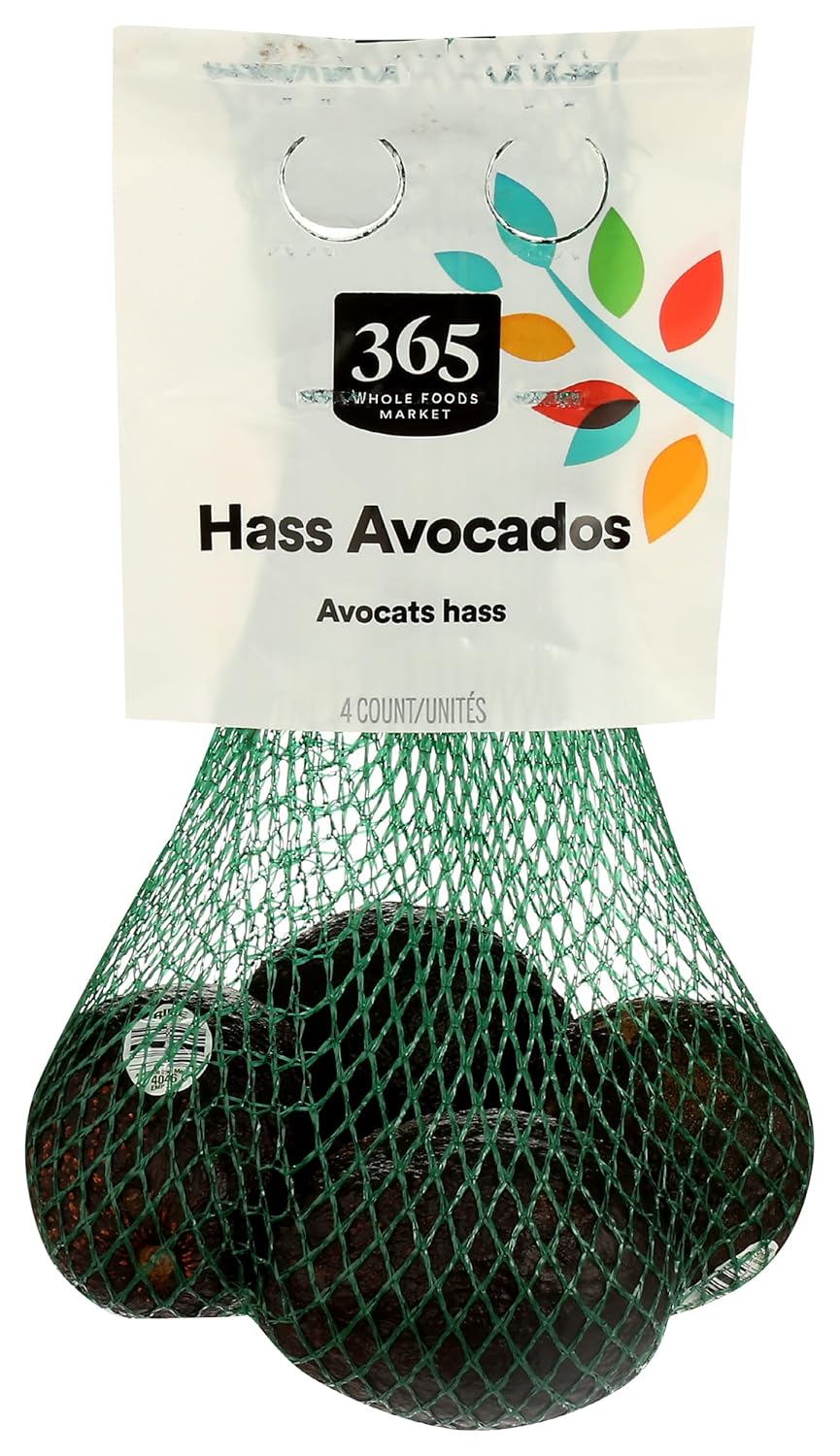 Fresh Hass Avocados, 4 Count Pack - 365 by Whole Foods Market, Buttery Texture & Nutty Flavor
