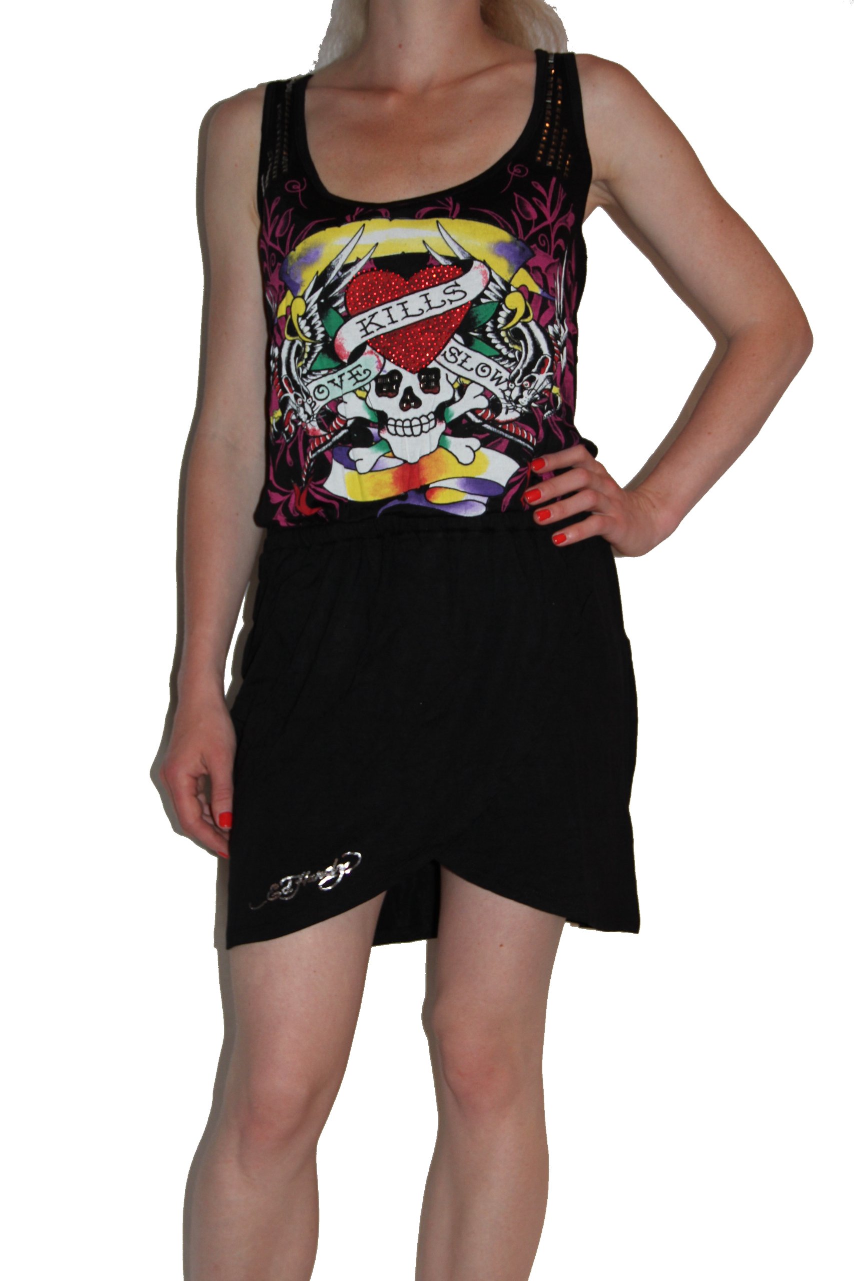 ED HARDY by CHRISTIAN AUDIGIER ROCK HARD EMBELLISHED DRESS