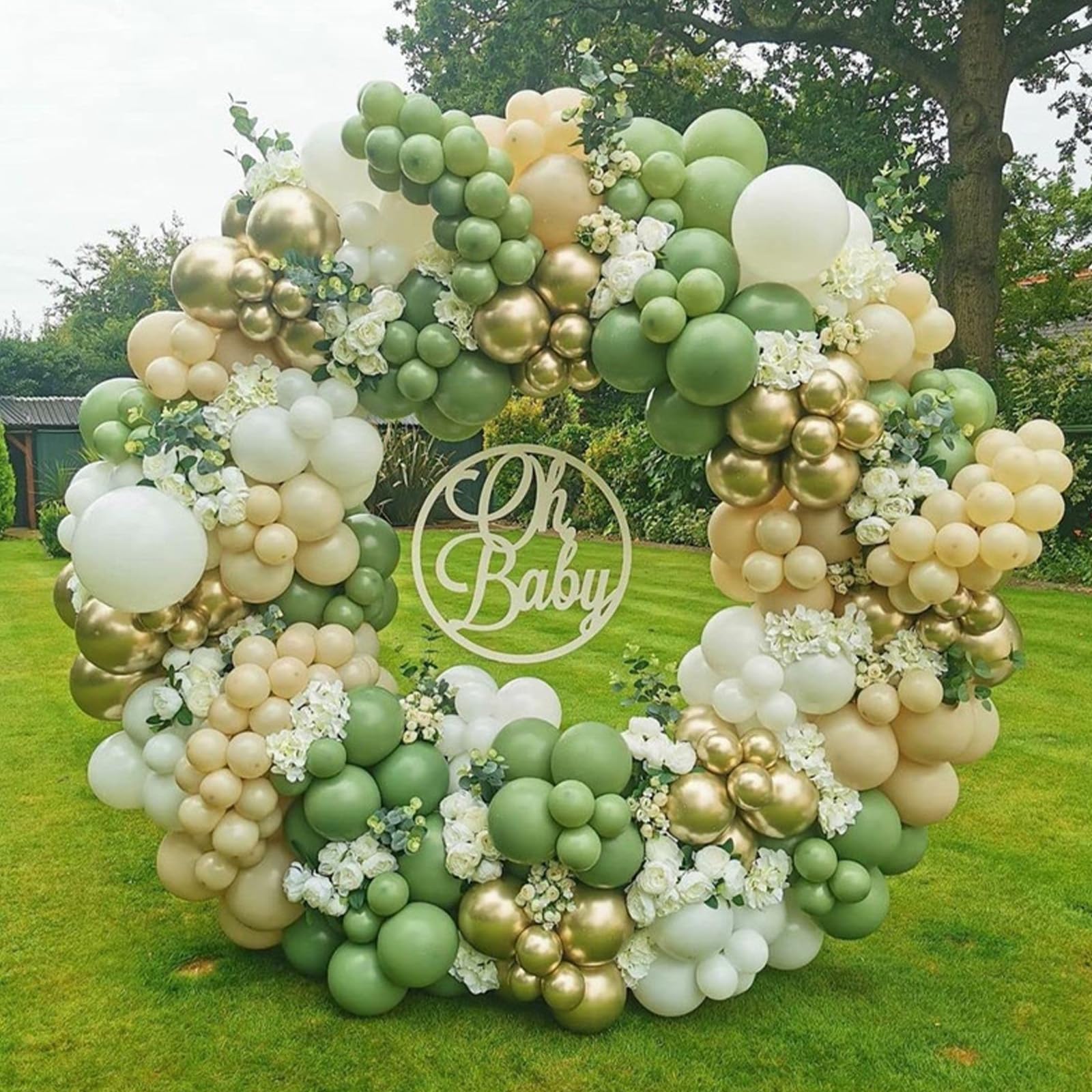 Kit d'arche de Ballons Ronde, Arche Ballon avec Accessoires, Support D'arche de Ballons Rond en Métal, Amovible et Réutilisable DéCoration De Fond pour Mariage, Anniversaire, Fête