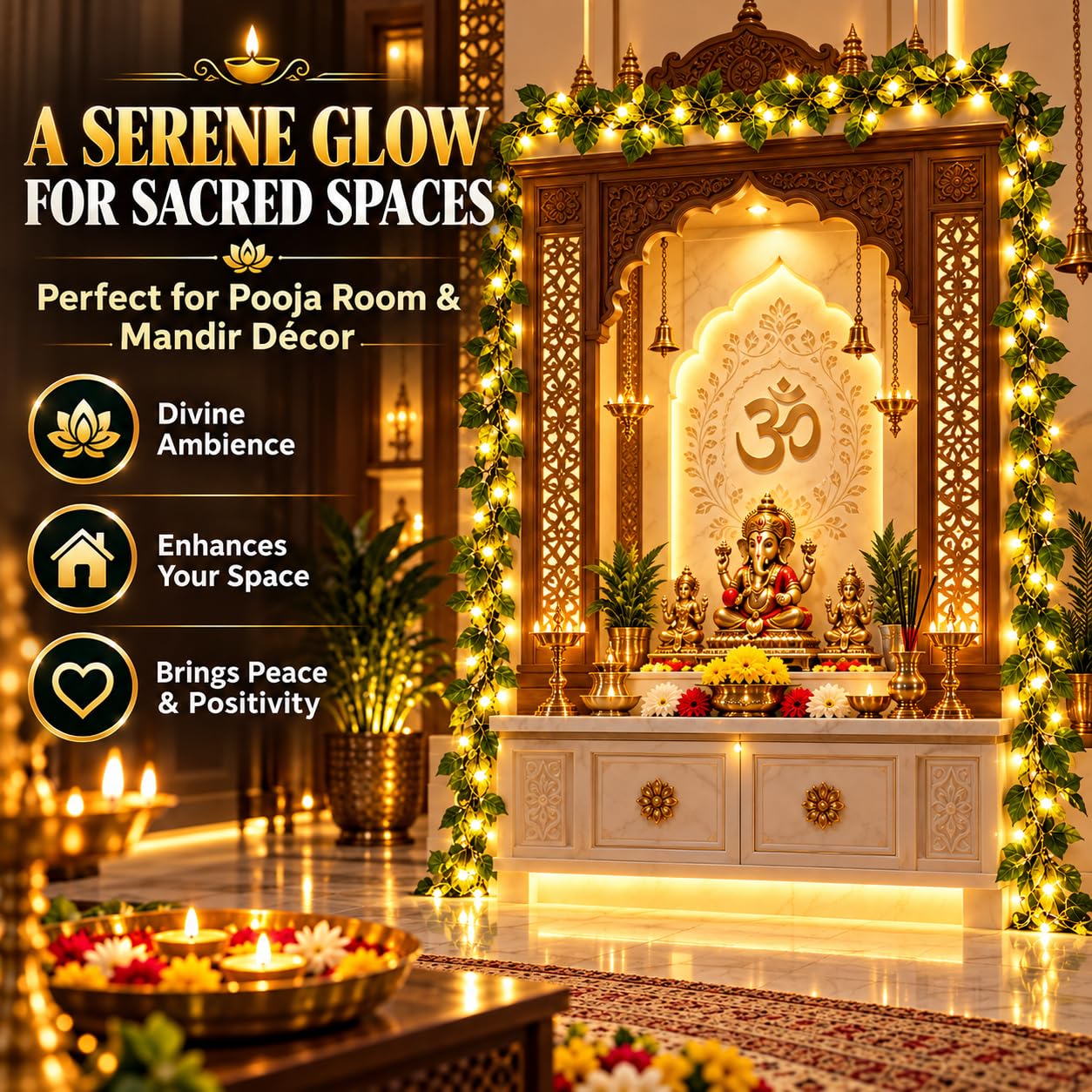 56 LED Fairy Lights - 20m Warm White String Lights -5