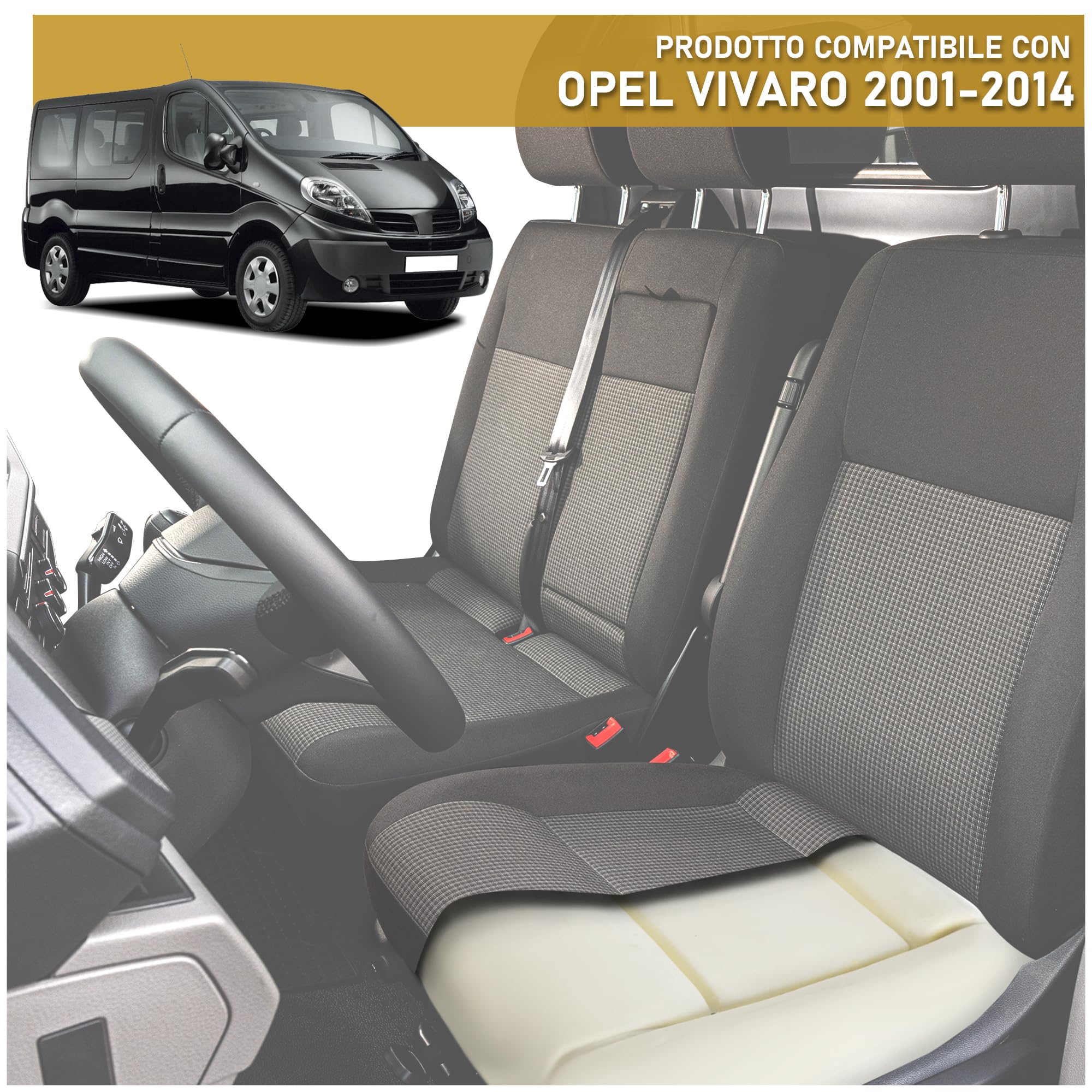 CHROMEMASTER - Compatibile con Opel Vivaro 2001-2014 | Sedile, Schiuma del Sedile, Inserto in Schiuma per i Sedili Anteriori; Sostituisci l'Inserto del Sedile e Goditi un Nuovo, Comodo Sedile