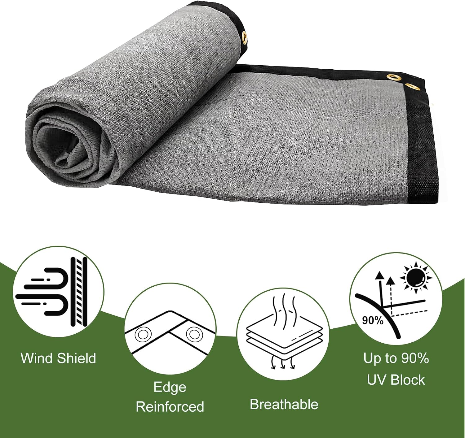 Artpuch Outdoor Pergola Shade Cover 16x18 FT Sun Shade Cloth with Grommets Light Grey Commercial Grade Patio Privacy Screen Shade Canopy (Customized Available) GN06