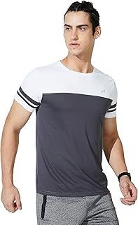 Men's Color Block Active Regular Fit Sports T-Shirt | Round Neck | Half Sleeve (Available in Plus Sizes)