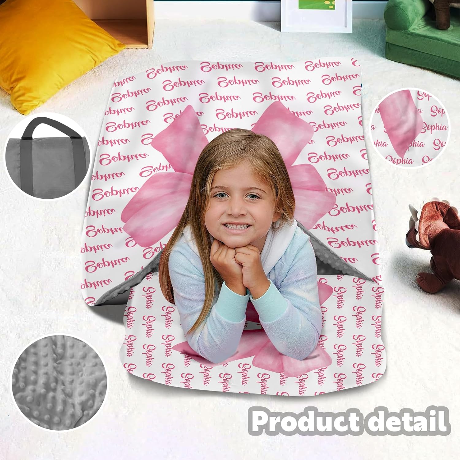 Personalized Girls Nap Mat - Custom Name Toddler Sleeping Bag with Pillow and Blanket for Daycare Preschool Travel Camping