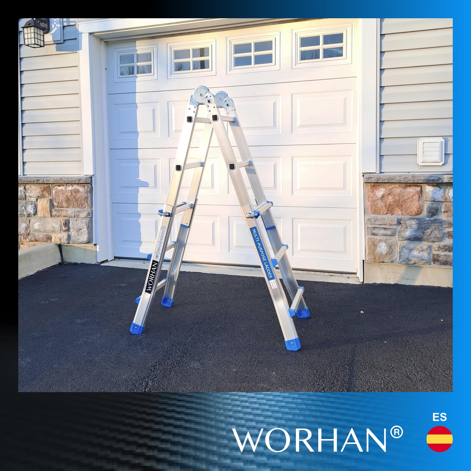 Escalera 302cm Aluminio Telescopica 3.02m Multifuncion Multiuso Aluminio Plegable Tijera L3