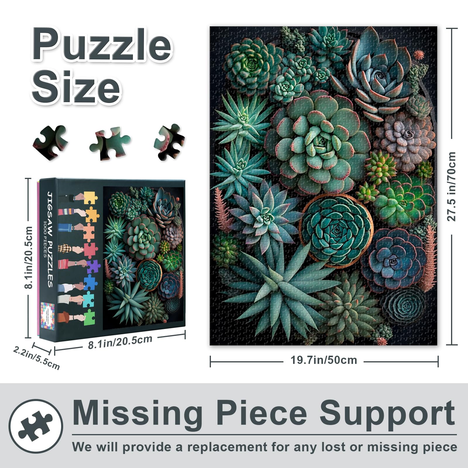 Puzzle da 1000 pezzi, puzzle per adulti, puzzle per piante grasse