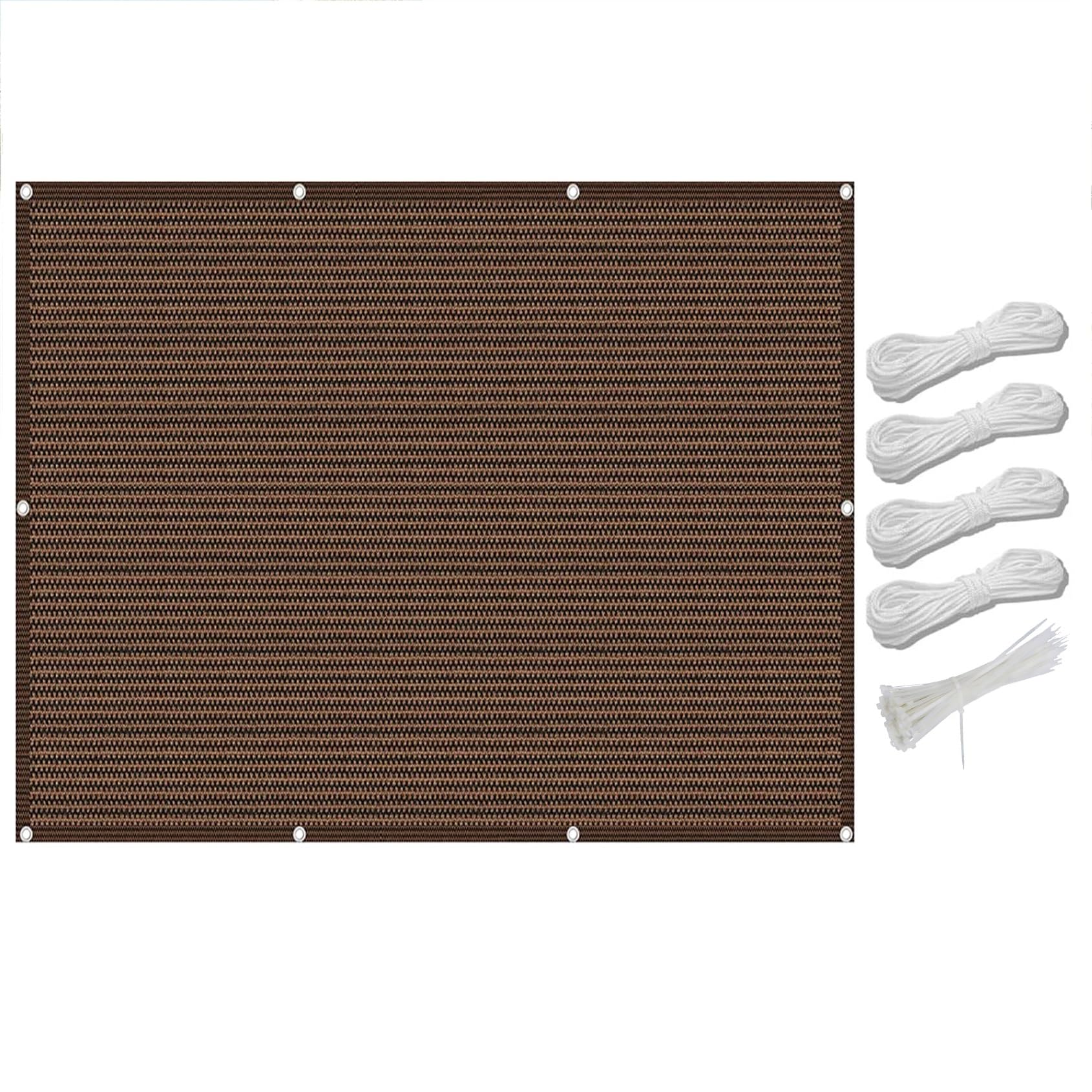 Auvent marron de 1 x 1 m brise-vent et bâche de protection extérieure de jardin