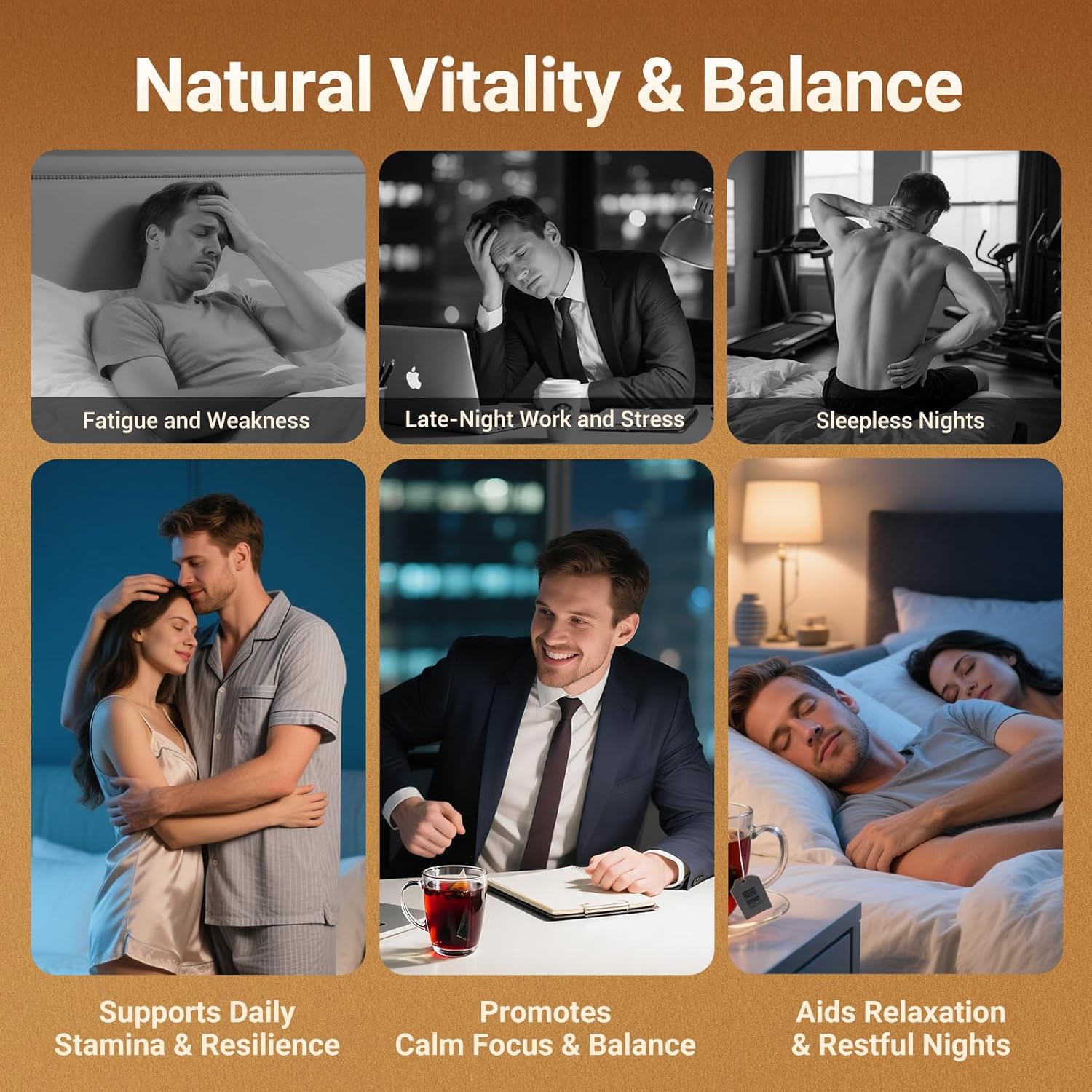 Ginseng Five Treasures Tea - 30 Bags, Caffeine-Free, Pure Herbal Blend with 8 Traditional Chinese Herbs Kidney Tea, Gentle Energy & Focus for Men and Women - Image 5