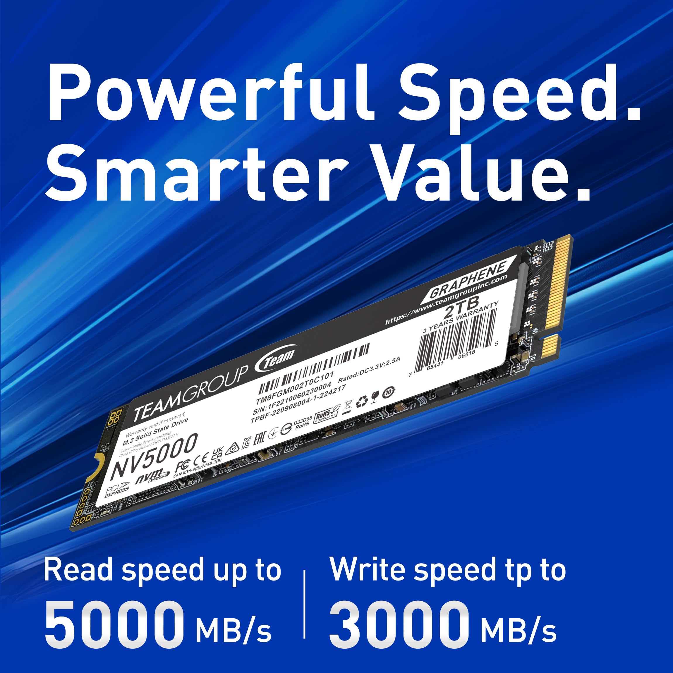 Team Group Nv5000 1 Tb M.2 Pci Express 4.0 Nvme 3d Nand (team 1tb Nv5000 M.2 Pcie 4.0 Ssd)