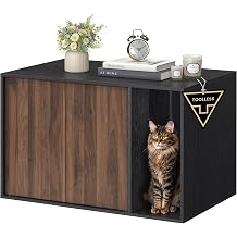 صندوق فضلات القطط SONGMICS HOME، تجميع فائق السرعة بدون أدوات، أثاث صندوق فضلات للقطط الكبيرة، طاولة جانبية للعرض، أبواب تفتح بالضغط، عصري بسيط، أبيض ثلجي UPCL013W01