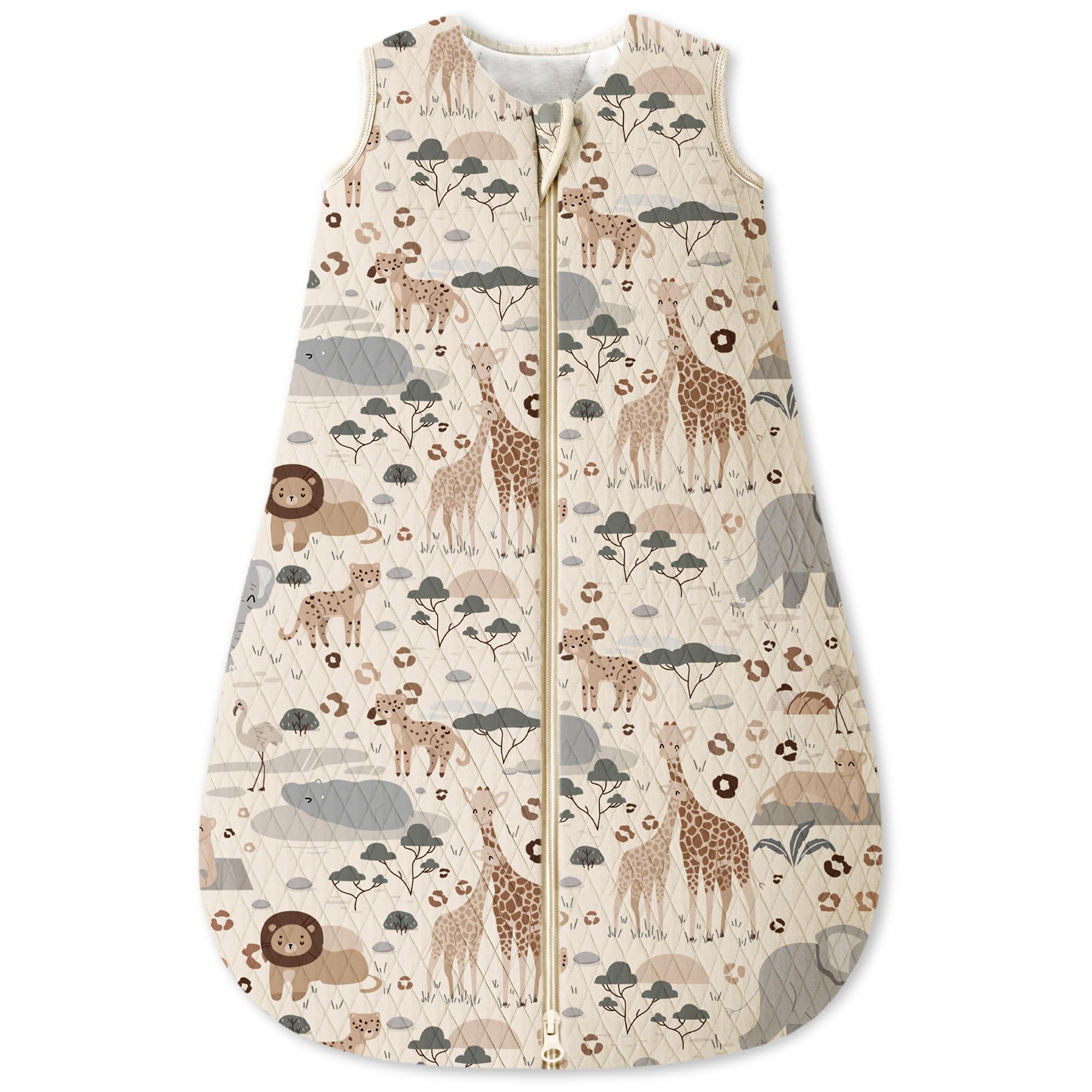 Unnivoll Schlafsack Baby 1,5 Tog Babyschlafsack 0-6 Monate Baumwolle Schlafsack Winter Herbst Warm und Weich 67cm für Neugeborene Jungen Mädchen Aprikose Elefant