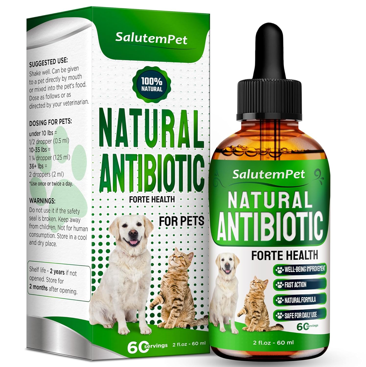 Natural Antibiotics for Dogs to Help with Allergies and UTIs | Kennel Cough Medicine for Dogs | Cat Antibiotics for Infection | Herbal Supplement is Excellent for All Breeds and...