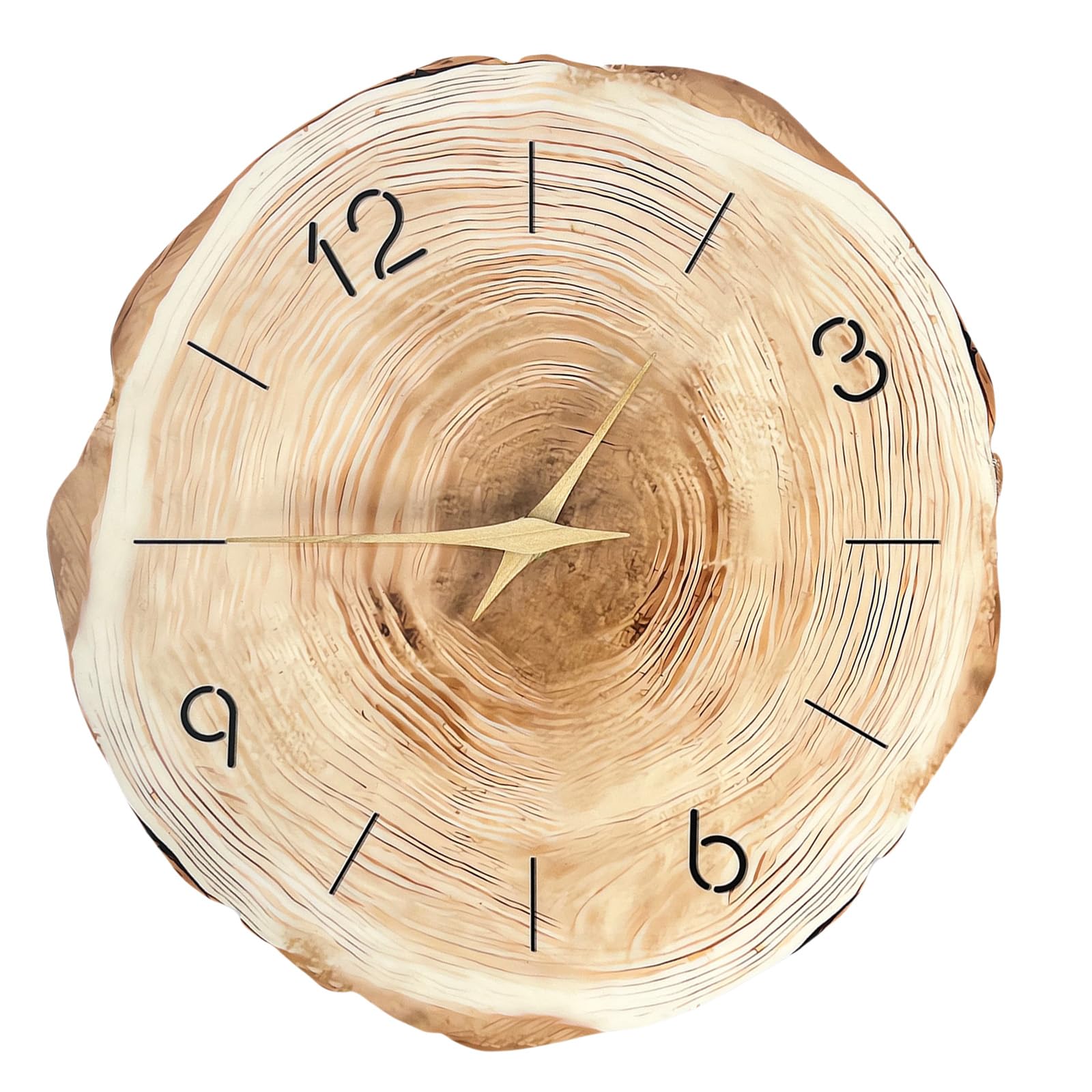 Horloge murale grain de bois imprimé pour chambre et cuisine