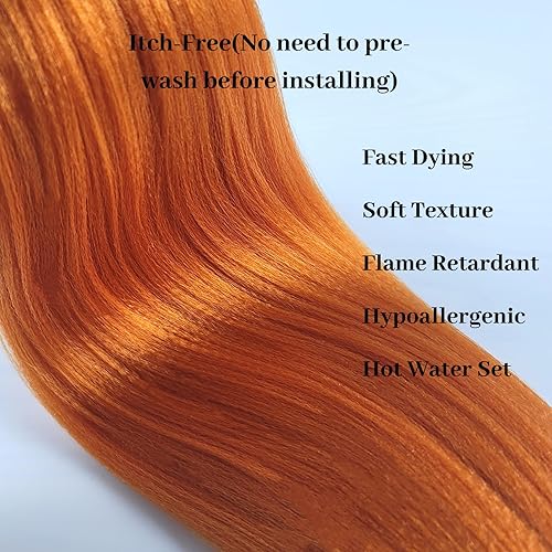 Miniatura 3 de Leticia Pelo trenzado naranja jengibre cabello humano preestirado Kanekalon pelo trenzado 26 pulgadas