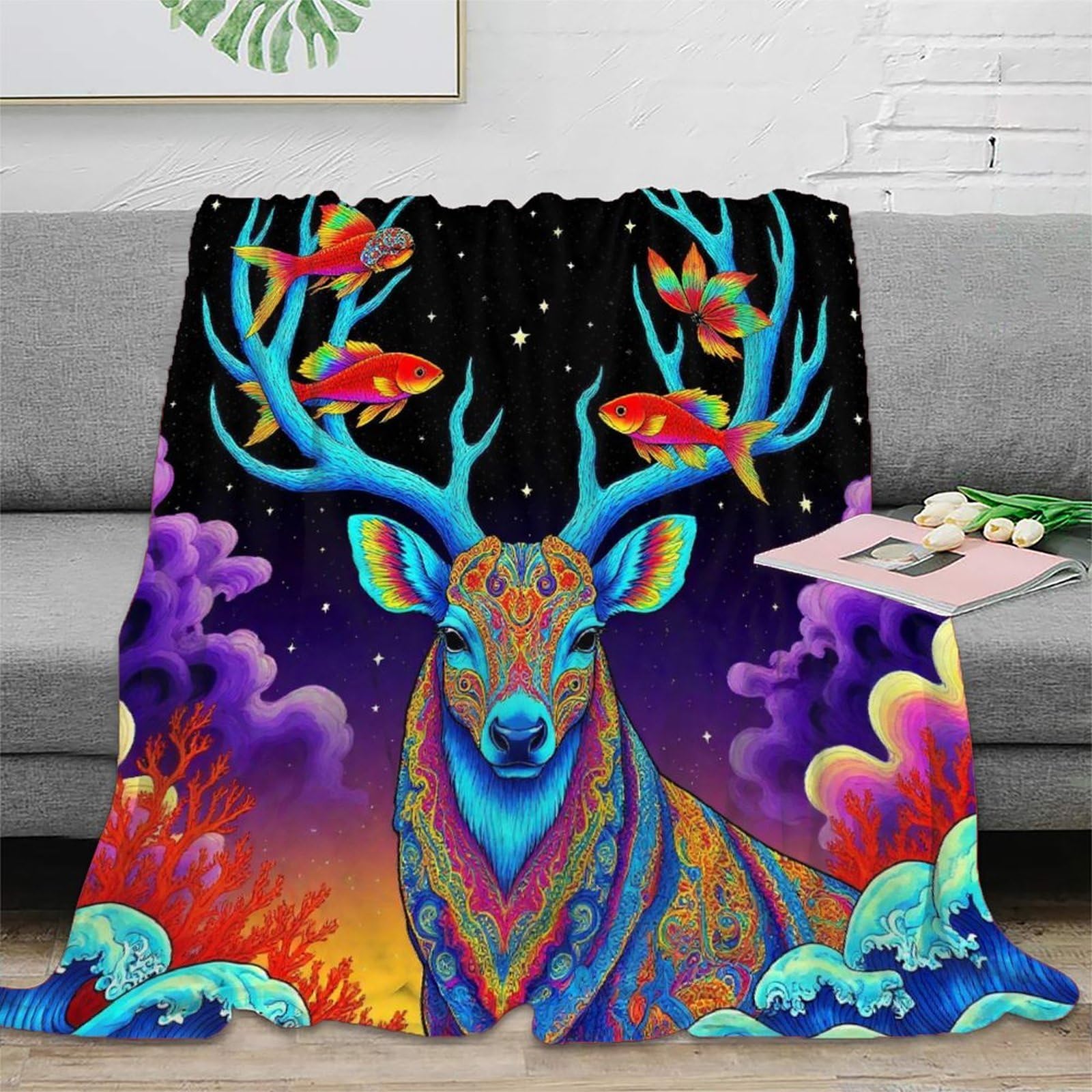 Couverture cerf 3D en microfibre chaude de qualité supérieure
