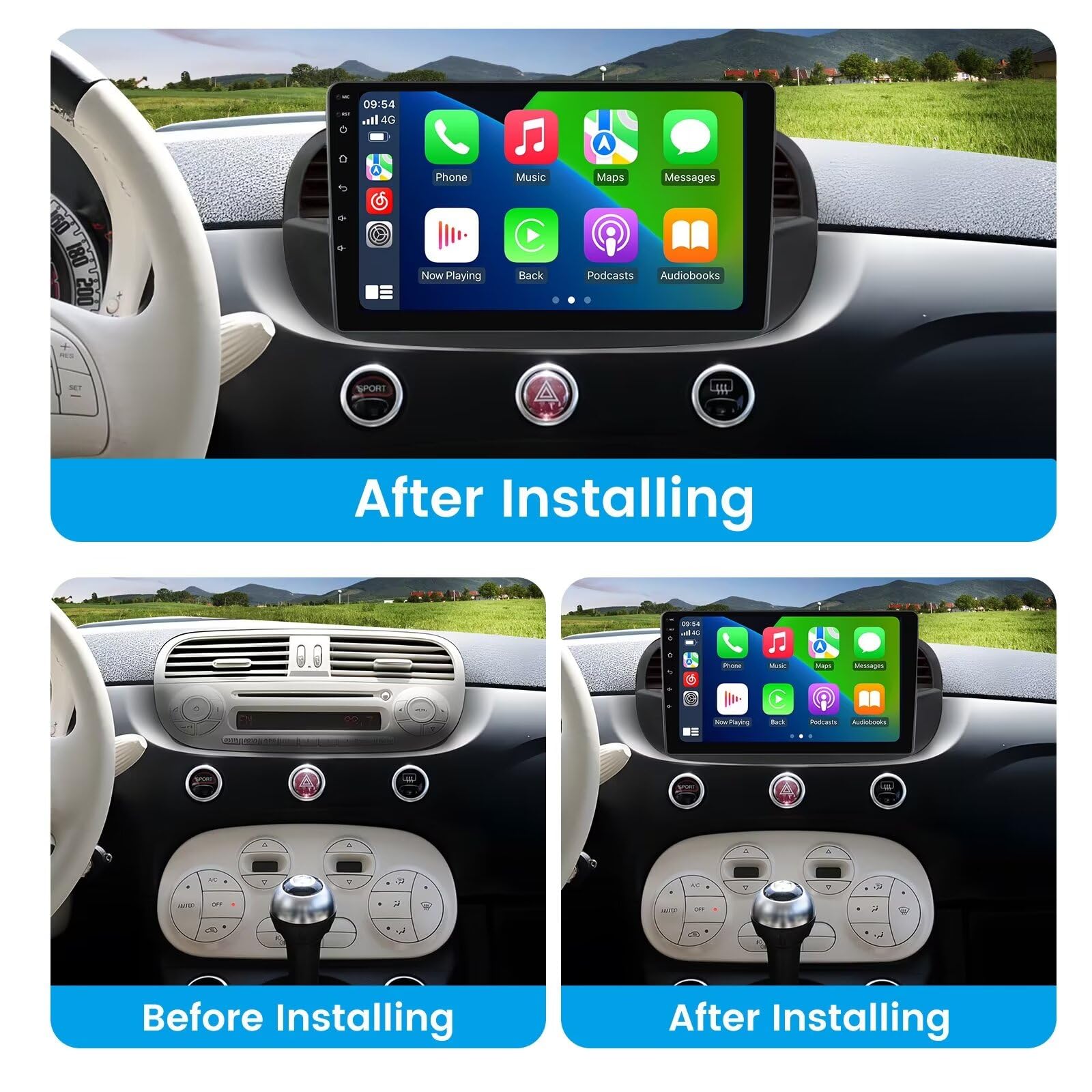 Hodozzy Autoradio Android 4G 64G 8 Core Double DIN, écran tactile 10