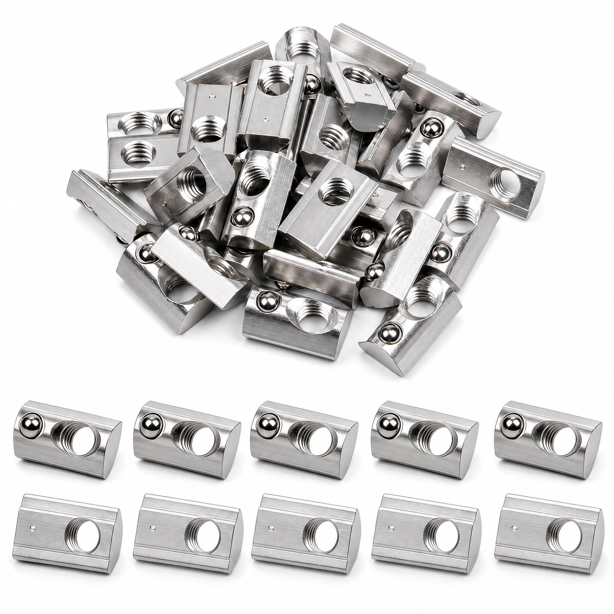 Roll-in T-Nuts - 22 Pack 1/4-20 Steel -10