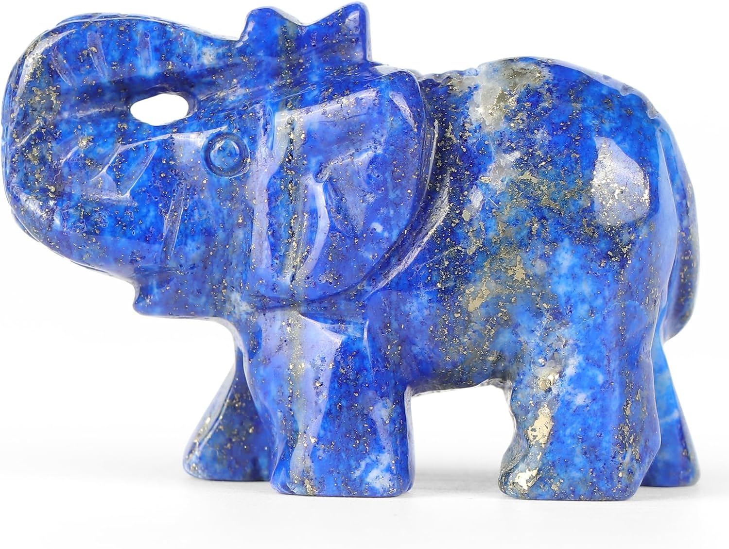 SMQ 2" Small Natural Lapis Lazuli Elephant Statues Home Decor Carved Gemstone Lucky Blue Elephant Stones Crystal Animal Carvings Figurines Ornament Sculpture Crafts， image 2