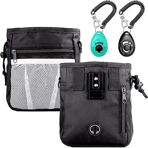 STMK Bolsa de golosinas para perros, kit de entrenamiento de clicker para perros, bolsa de entrenamiento para perros para entrenamiento, 3 formas de