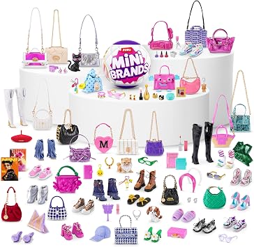 ZURU Mini Brands Fashion Series 4 Sürpriz Paket Gerçek Fermuarlı El Çantası Topuklu Ayakkabı Aksesuar İçeren 80 Çeşit Geri Dönüştürülmüş Plastik Çocuk Genç ve Yetişkin Moda Koleksiyon Seti