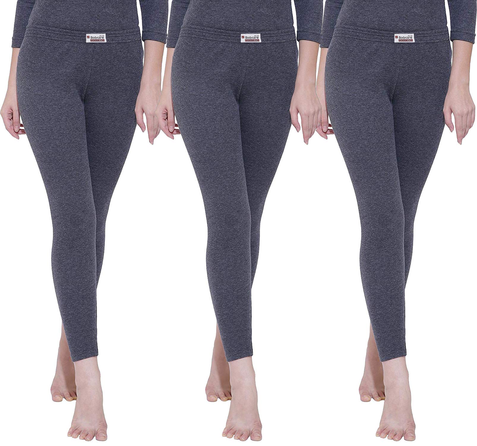 bodycare insider Women Charcoal Melange Premium Lower/Trouser/Bottom Thermal - Pack of 3-picture-29