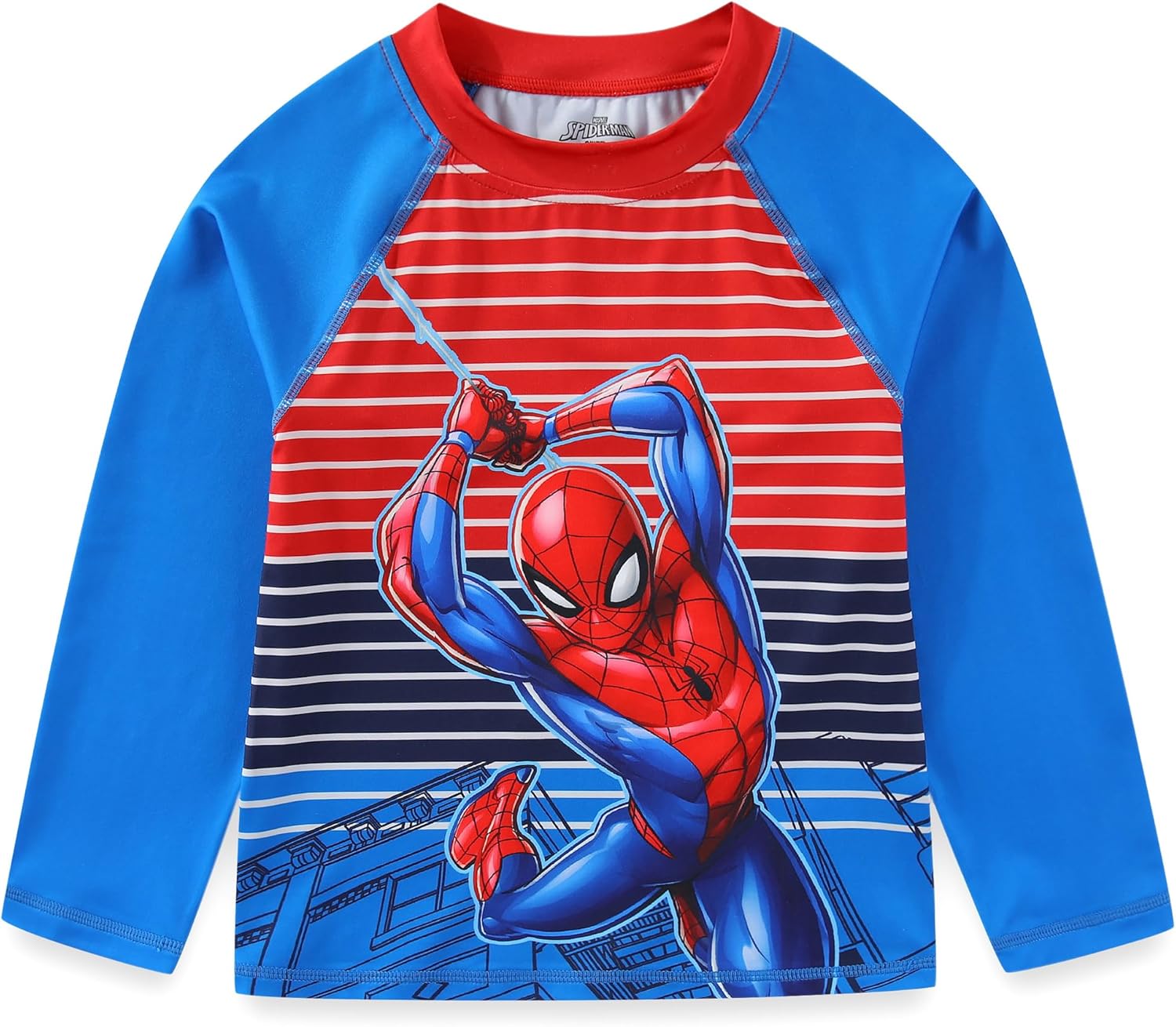 Marvel Spider-Man Boys UPF 50+ Rash Guard and Swim Trunks for Toddler and Big Kids