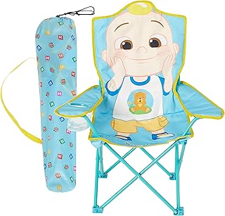 Idea Nuova Kids Indoor-Outdoor Folding Camp Chair with Carry Case, Cocomelon