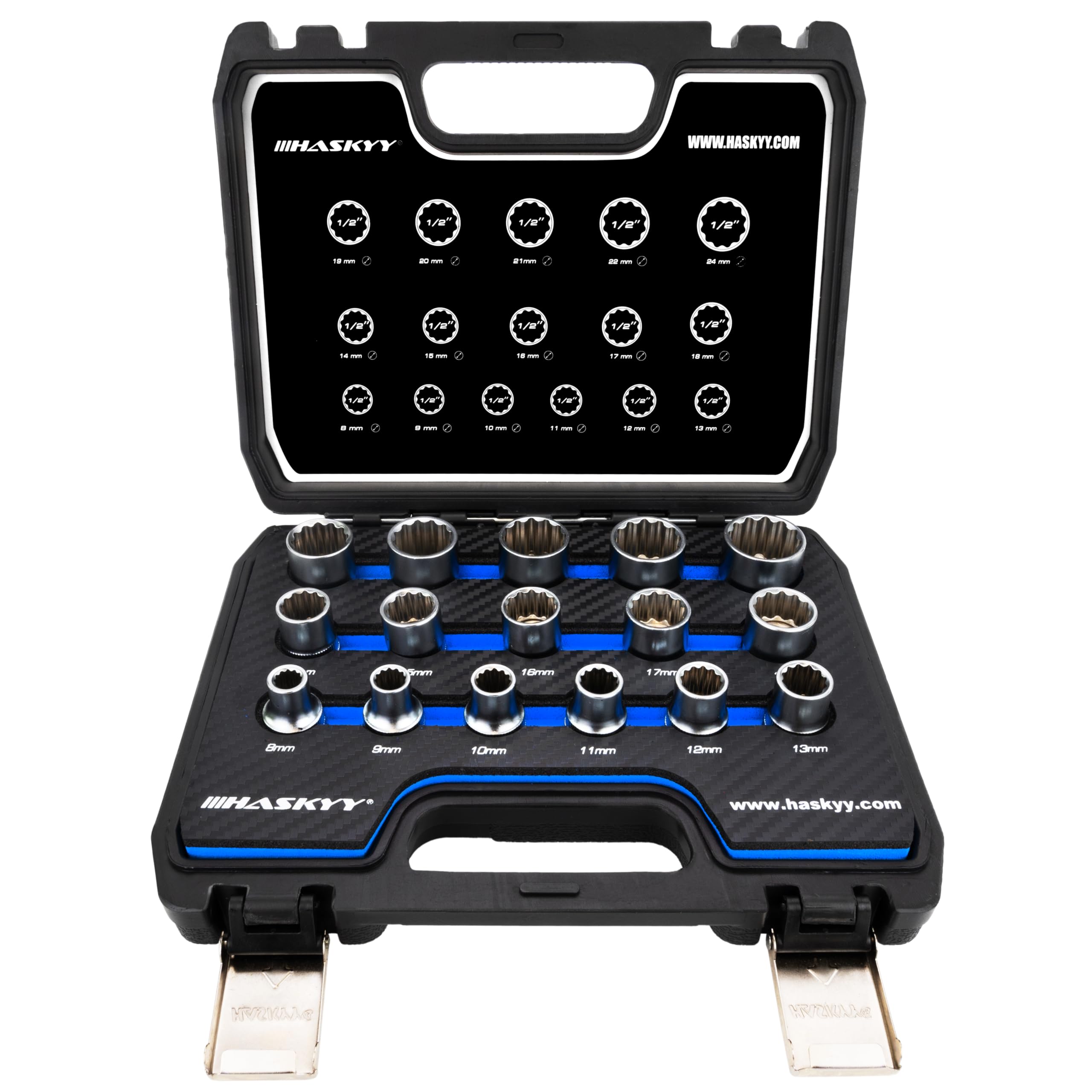 16-delige XZN Torx inch multitand doppen 8-24mm 12-kant dopsleutelset dop set uitwendige dop