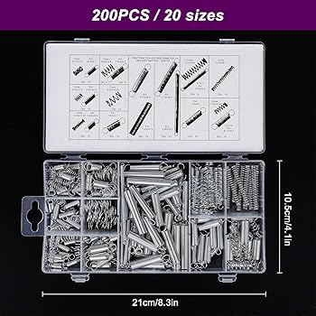 300-teiliges Feder-Sortiment Aus Edelstahl - Zugfedern Und Druckfedern Für Werkstatt & Heimwerker