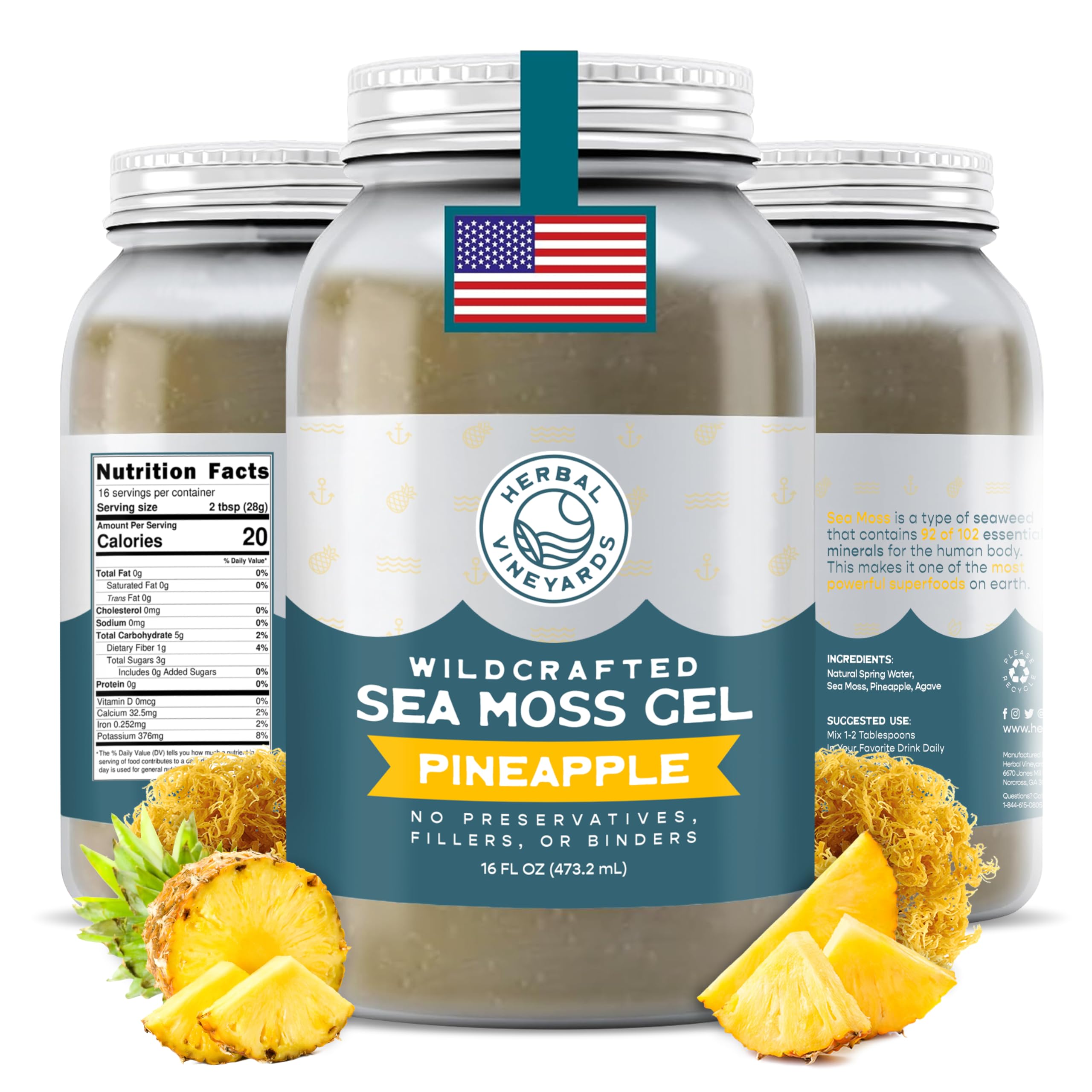 Amazon.com: Herbal Vineyards Wildcrafted Pineapple Sea Moss Gel