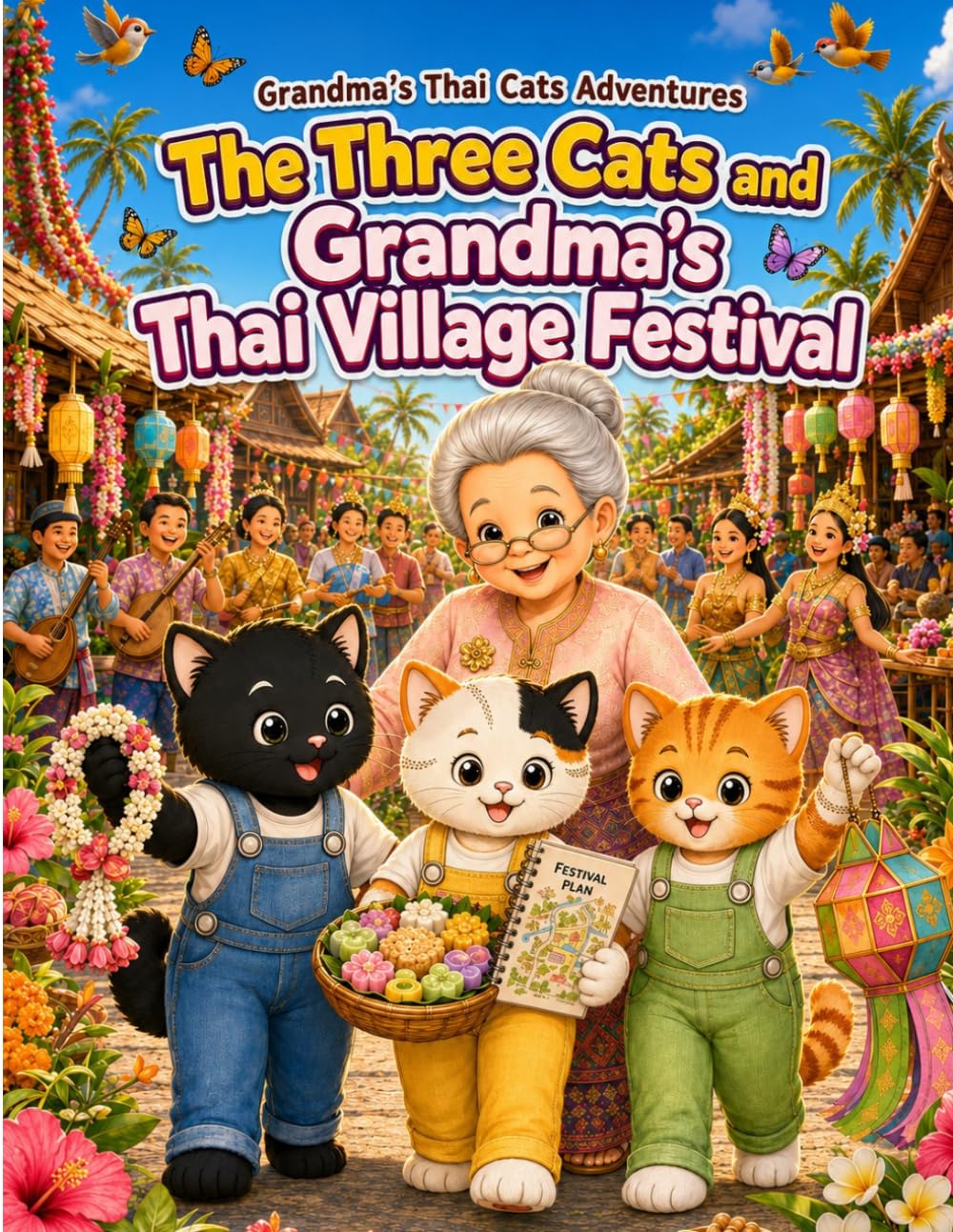 Grandma's Thai Cats Adventures: Book 16: The Three Cats and Grandma's Thai Village Festival