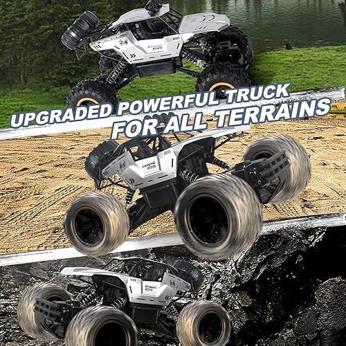 Miniatura 4 de Vehículo a control remoto 112, camión todoterreno, focos LED, carrocería de metal, camión monstruo, juguetes para niños de 4-7, 8-12 años, regalos