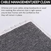 Vista 5 de CableGeeker - 100 clips de cable Ethernet con clavos de 0.315 in para cable Ethernet plano Cat6 Cat7 (blanco)