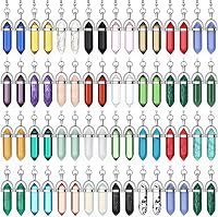 Zhehao 30 Pairs Healing Crystal Dangle Earrings for Women - Multicolor Quartz Gemstone Chakra Eardrops