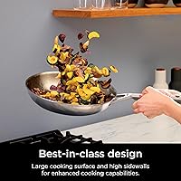 Vista 8 de Ninja EverClad - Sartén de acero inoxidable de grado comercial de 26 cm, sartén tricapa, apta para horno hasta 600°F, compatible con todas