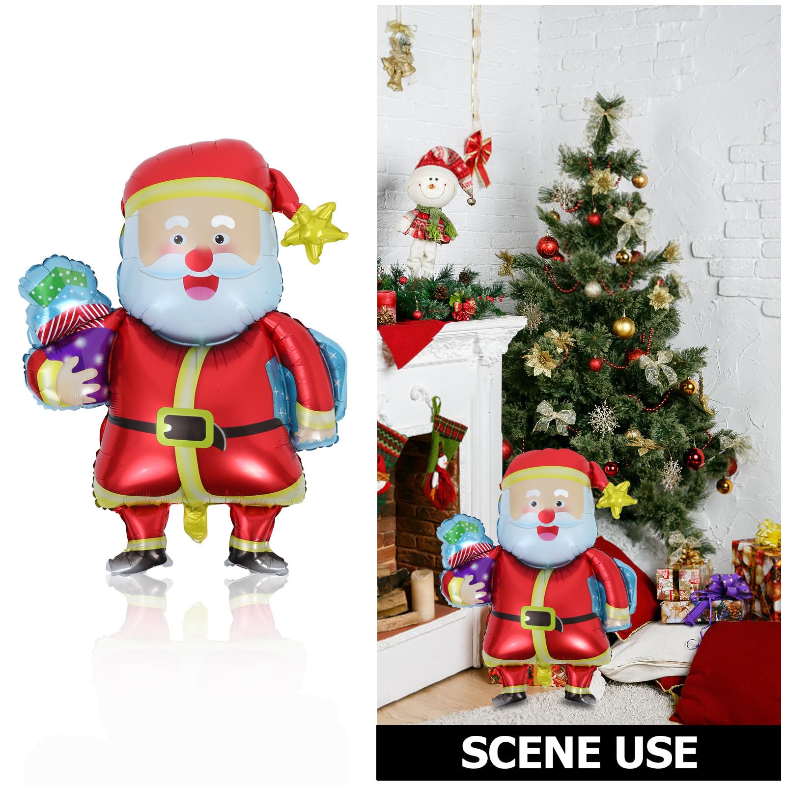 25 Piezas Globo Navideño de Aluminio Papá Noel para Decoración
