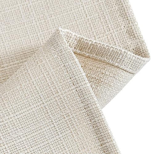 Miniatura 3 de jinchan Cortinas de cocina de 24 pulgadas para sala de estar, cortinas texturizadas de lino beige jaspeado para cafetería, para baño, granja, campo,