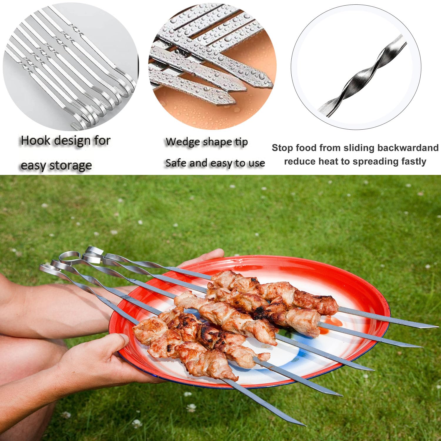 82 Pezzi Spiedini Acciaio Spiedini Spiedini Per Barbecue Spiedo - Foto 11